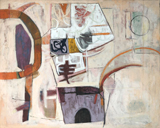 Thumbnail of Oriental #2: Abstract Painting by Ethel Fisher, 1957, oil on canvas, 32 x 42 inches, mid-twentieth century abstract painting, widely exhibited in Havana, Cuba.