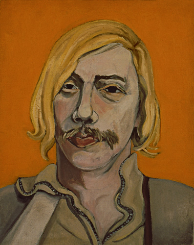 Paul Thek in New York: Portrait Painting of New York artist Paul Thek (1933–1988) by Ethel Fisher, 1967, oil on canvas, 10 x 8 inches, mid-twentieth century portrait painting.