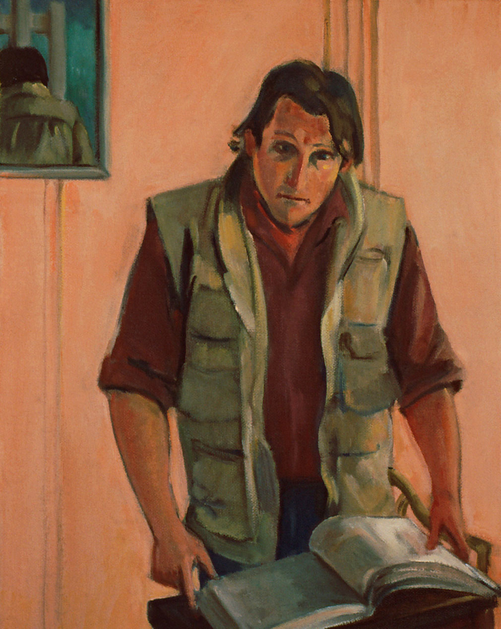 Portrait of Michael Wingo by Ethel Fisher, 1988, oil on canvas, 14 x 11 inches, twentieth century figure painting.