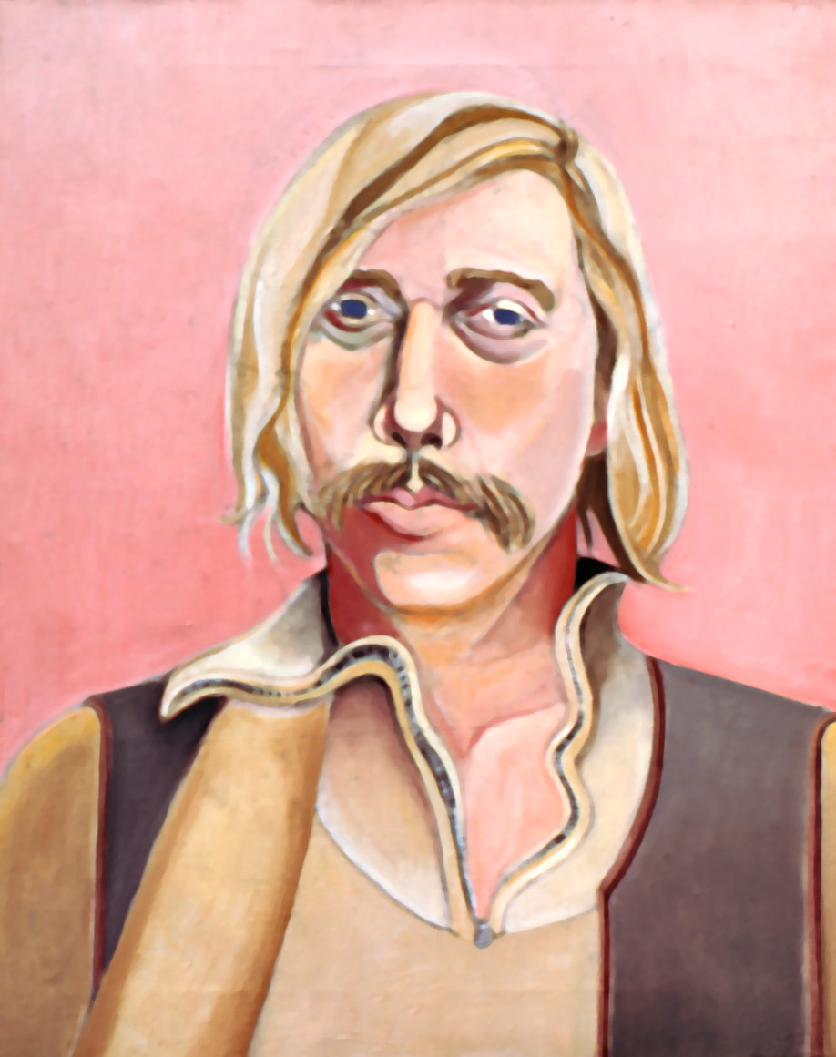 Portrait of Paul Thek by Ethel Fisher, 1971, oil on canvas, 22 x 19 inches, twentieth century figure painting.