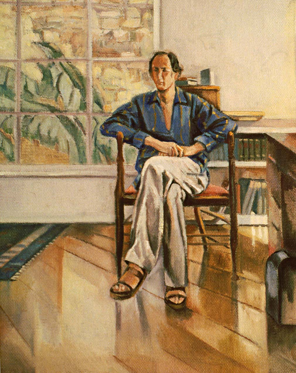 Portrait of Peter Maris (Architect) by Ethel Fisher, 1978, oil on canvas, 10 x 8 inches, twentieth century figure painting.