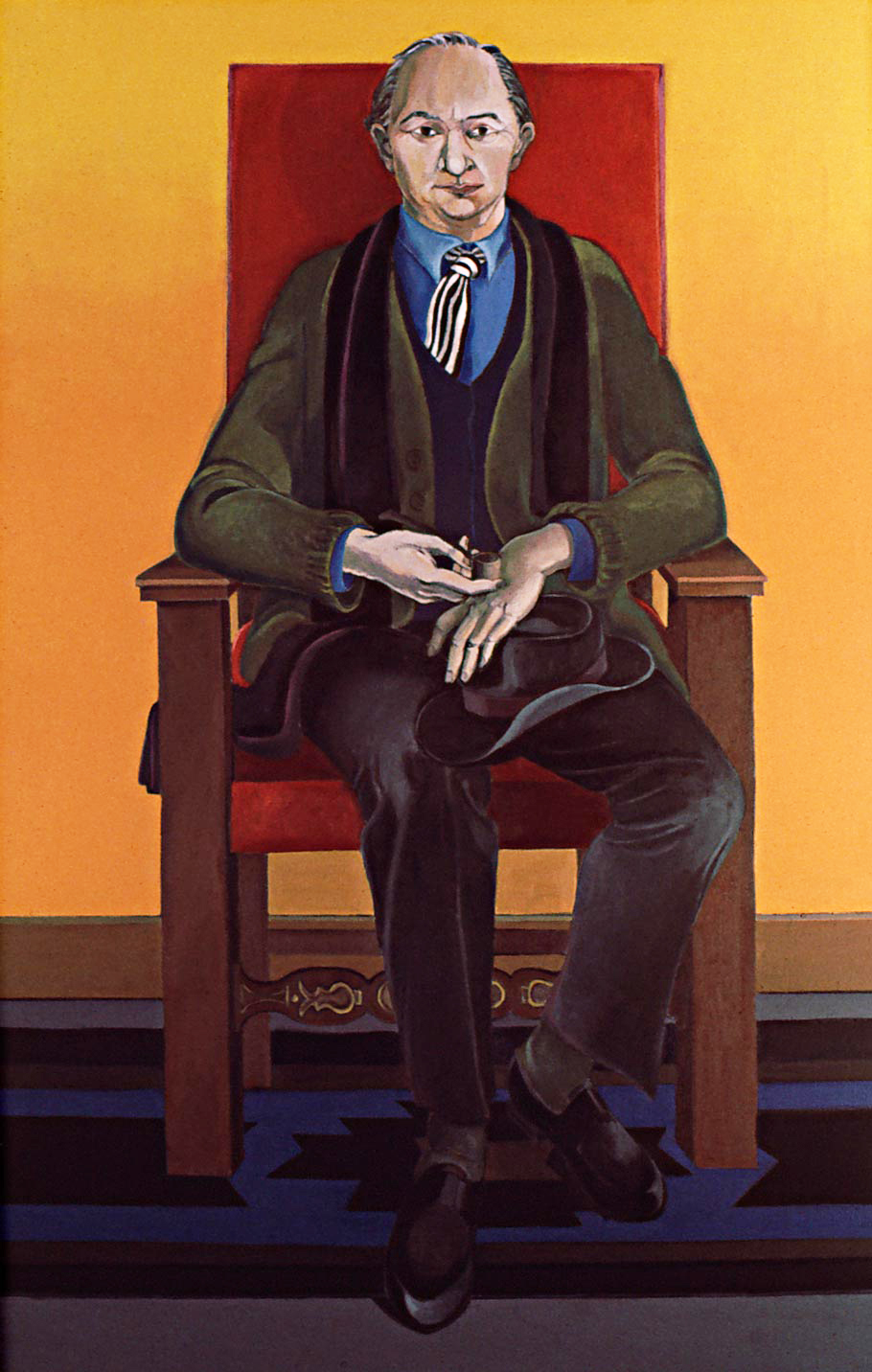 Portrait of Will Barnet: Large Figure Painting by Ethel Fisher, 1967, oil on canvas, 66x42.5