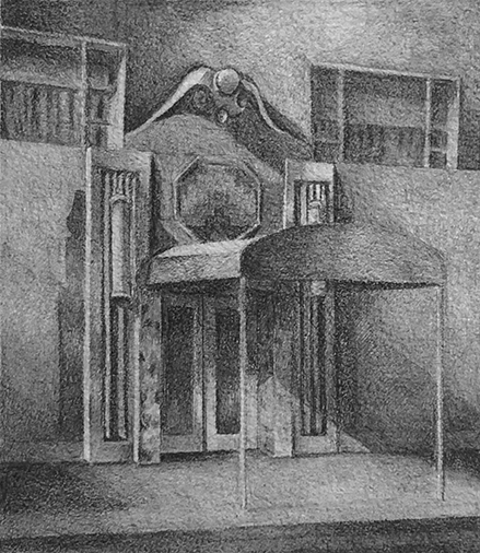 The Lowell, New York, 1975 / graphite on Arches paper / 20 x 14 (7 x 6) inches, 1975 / graphite on Arches paper / 20 x 14 inches.
