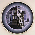 Thumbnail of Will Barnet in Studio: Collage of Will Barnet in his New York Studio in 1967, by Ethel Fisher, 1971, mixed media, 12.5 x 12.5 inches, mid-twentieth century collage series of New York artists, New York, Cuban, and other architectural landmarks.